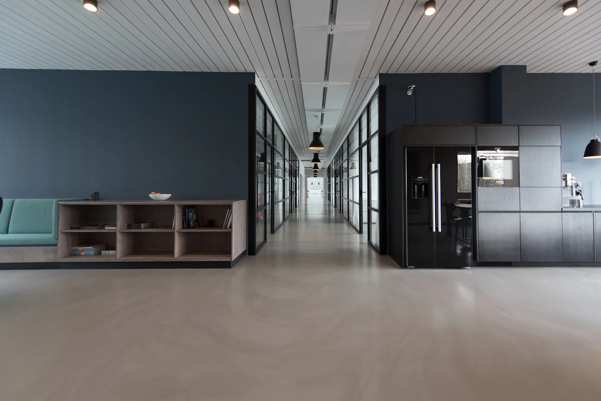 Team collaborating in a modern office
